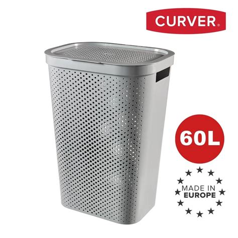 Curver Infinity Laundry Hamper Dots Grey L Ntuc Fairprice