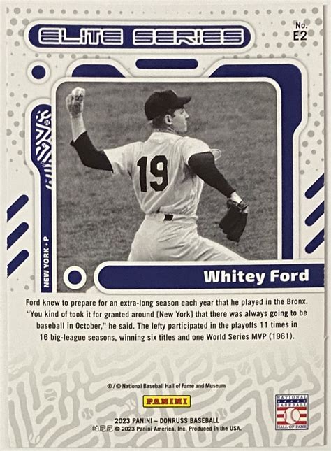 Whitey Ford 2023 Panini Donruss Baseball New York Yankees Elite Series