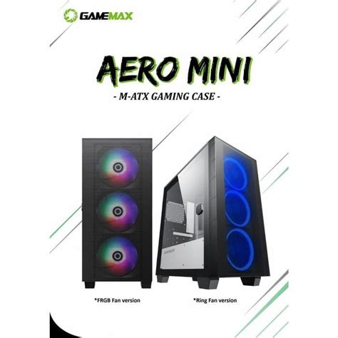 Jual Gamemax Aero Mini Frgb Tempered Glass Gaming Micro Atx Case