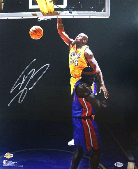 Shaquille Oneal Autographed Los Angeles Lakers 16×20 Photo Bas 28350 Pf Denver Autographs