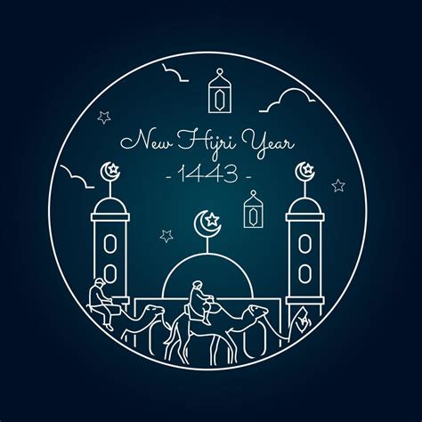 Vector Illustration Of Happy New Hijri Year 1443 Happy Graphic Design For The Decoration Of