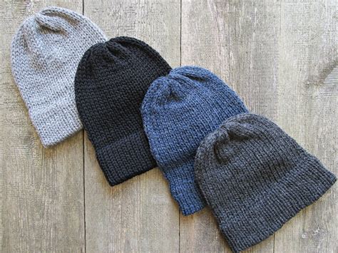 Fisherman Beanie Mens Knit Hat Fishermans Beaniewoll Mens Etsy