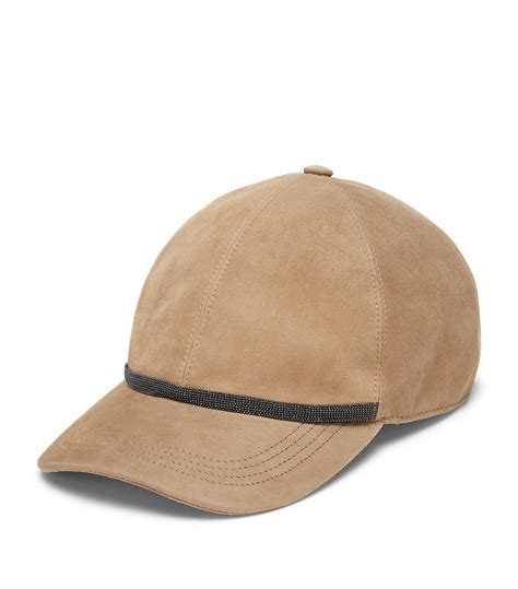 Womens Brunello Cucinelli Brown Suede Baseball Cap Harrods Uk