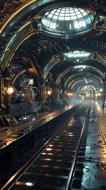 Premium Photo | Futuristic Train Station Rendering