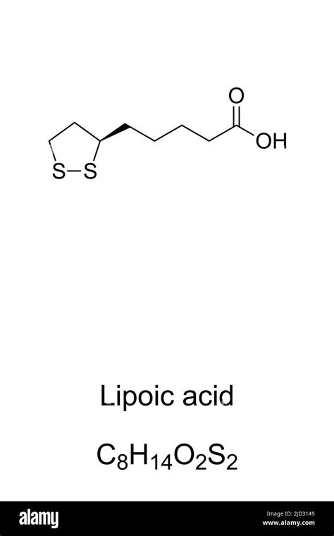 Lipoic Acid La Chemical Formula And Structure Also Known As Alpha