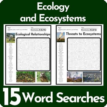 Ecology And Ecosystems Word Search Puzzle BUNDLE By Word Searches To Print