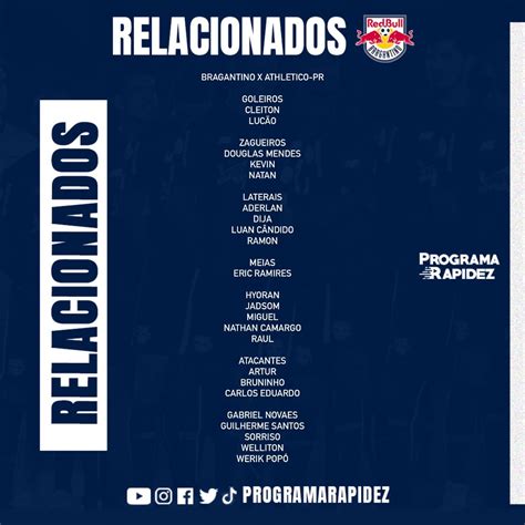 Central Do Rb Bragantino On Twitter Rt Programarapidez Lista De