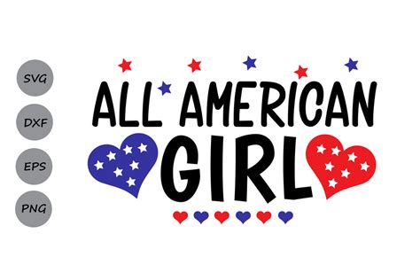 All American Girl Svg Graphic By Cosmosfineart · Creative Fabrica