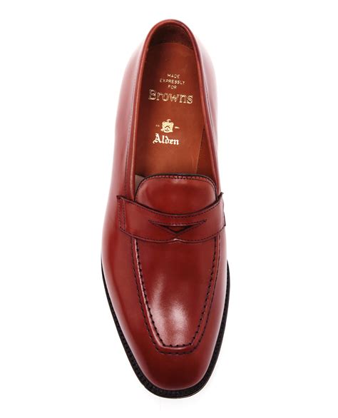 Lyst Alden Leather Penny Loafers In Brown For Men