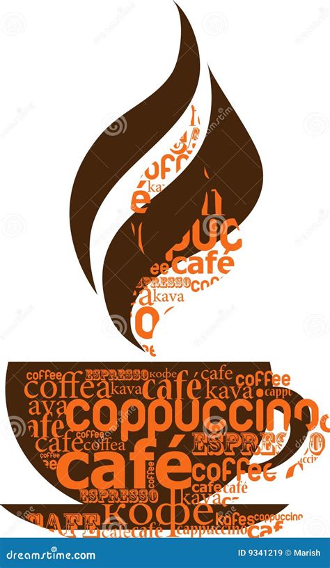 Cup Of Coffee Made From Typography Stock Vector Illustration Of