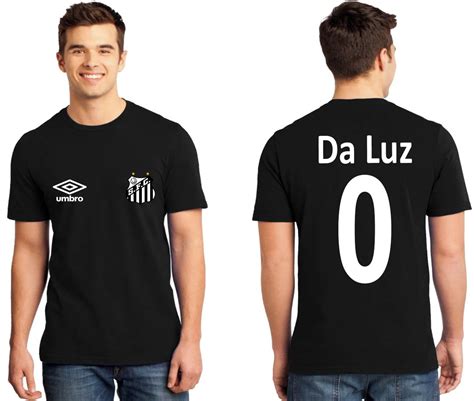 Camiseta Preta Futebol Torcedor Personalizada Santos Elo