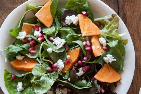 Persimmon Pomegranate And Ricotta Salad Whats Gaby Cooking