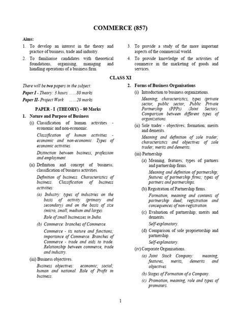 Isc Commerce Xi Xii 020424 Isc2026 Pdf Financial Capital Business