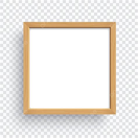 Square Wooden Frame Isolated On Transparent Background Ancient Frame