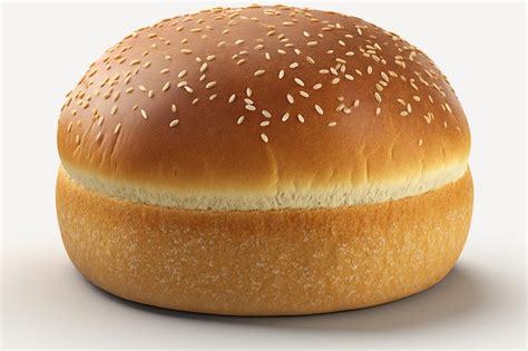 Premium Photo A Hamburger Bun With Sesame Seeds On It Isolated On