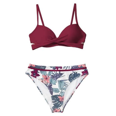 MAILLOT DE BAIN CUPSHE Push Up Châle À Fleurs Ensembles de Bikini