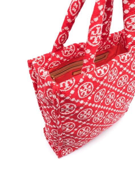 Tory Burch T Monogram Terry Cloth Tote Bag Farfetch