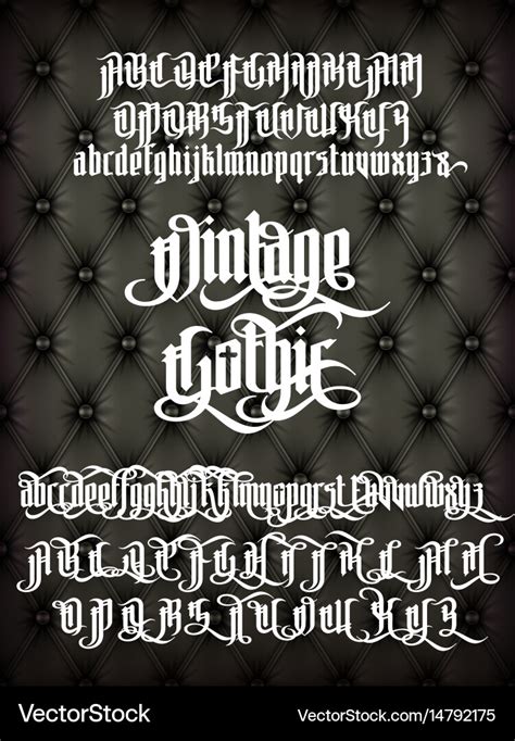 Vintage Gothic Font Royalty Free Vector Image Vectorstock