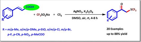 Silver‐catalyzed Decarboxylative Trifluoromethylthiolation Of Cinnamic