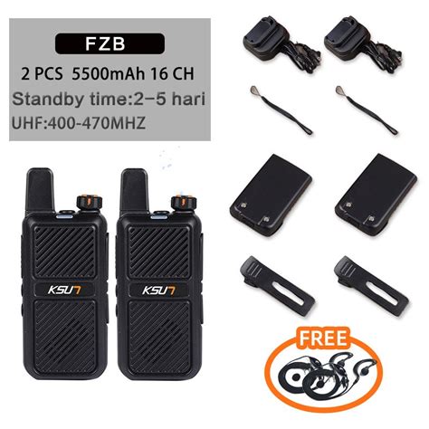 Jual KSUN FZB 2 Unit HT UHF 400 470 Mhz HT Jarak Jauh 10km Max 5500mAh