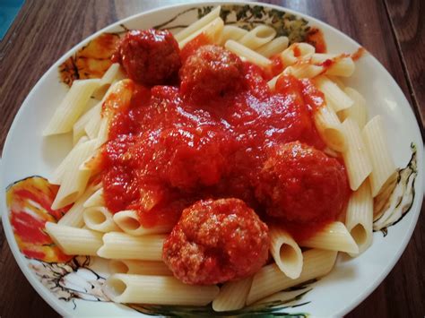 Meatballs In Tomato Sauce Polpette Al Pomodoro On Pasta