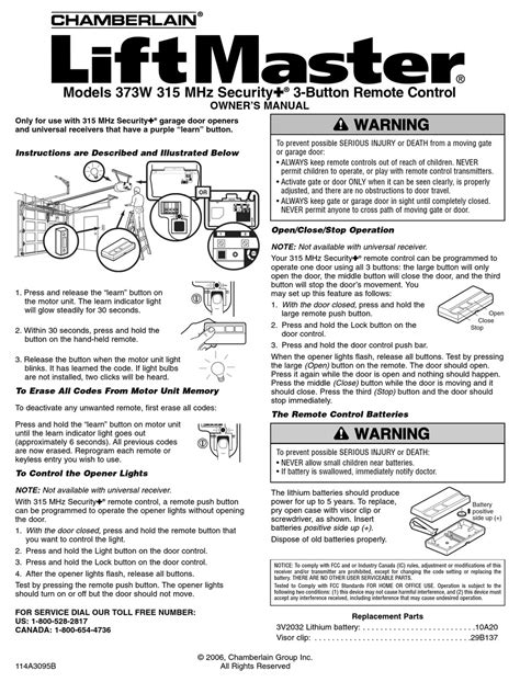 Chamberlain Liftmaster Hp Manual