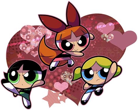 Safebooru Black Hair Blonde Hair Blossom Ppg Blue Eyes Bow Bubbles