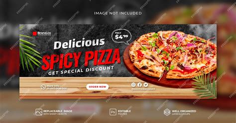 Promoción Especial De Menú De Comida De Pizza Picante Caliente Plantilla De Banner De Portada De