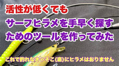 自分で作れば自由自在 サーフでヒラメを速攻で探す為のツールを作ってみた。釣れないときは 小さく、深く、遠く、が基本 キビキビしたフローティング