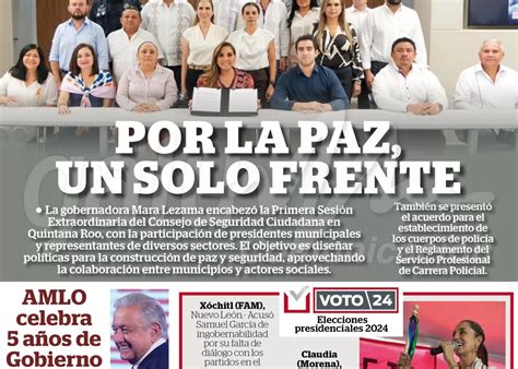 Portadas De Prensa En Quintana Roo 01 De Diciembre Del 2023