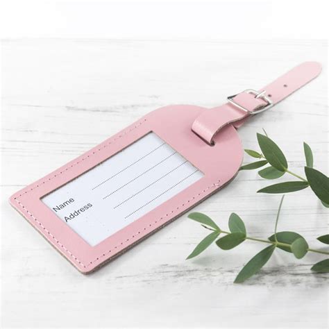 Personalised Pastel Pink Foiled Leather Luggage Tag The Gift Experience