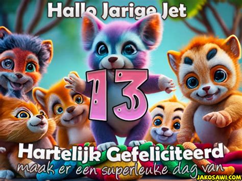 Jakosawi E Cards 13 Jaar Grappige Beertjes Jet