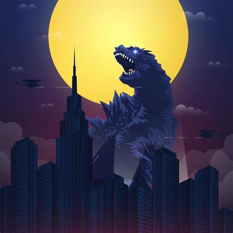 Giant Reptile Monster Attacking City 21985075 Vector Art at Vecteezy