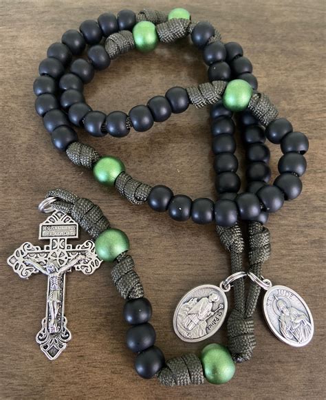 St Jude St Patrick Catholic Rosary Strong Durable Paracord Rosary