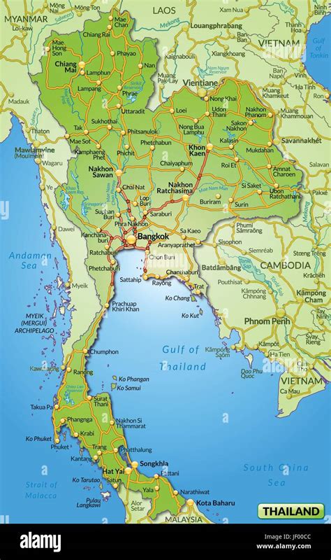 Large Detailed Map Of Thailand