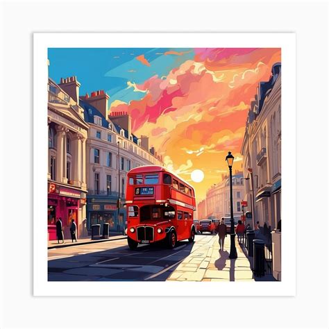 London Bus Painting Art Print by aipixfuture - Fy