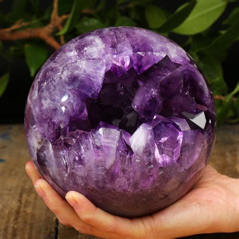 Top Huge Amethyst Double Geode Sphere With Gemmy Crystals By