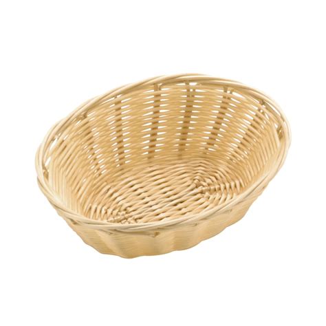 Polypropylene Rattan Basket X X Cm Oval Light Brown C Range