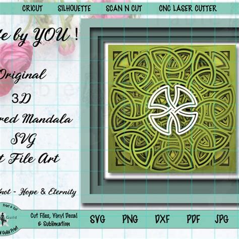 Celtic Knot Svg Cut File Mandala Cut Multilayer Mandala D Etsy