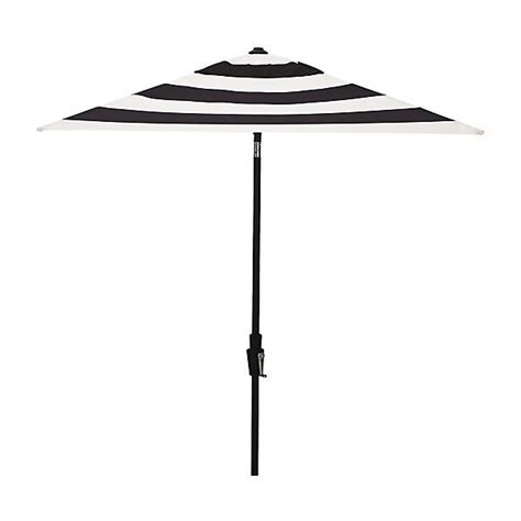 Shadow Black And White Stripe Umbrella Shade With Pole Cb2 Outdoor