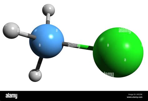 3D image of Chloromethane skeletal formula - molecular chemical ...