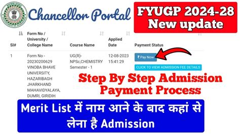 How Complete Admission Payment After Selection How Pay Ug