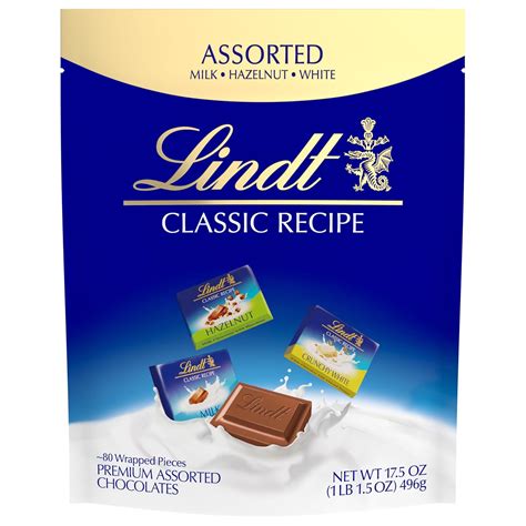 Lindt Classic Recipe Assorted Chocolate Individually Wrapped Pieces Milk Chocolate