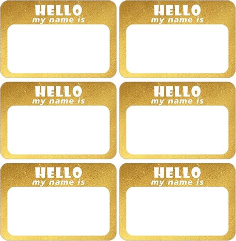 Wonmon 300 Pcs Gold Hello My Name Is Stickers Self