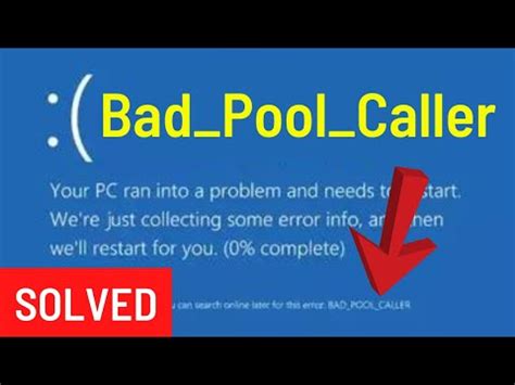 How To Fix BAD POOL CALLER Blue Screen Errors In Windows 10 8 8 1 7