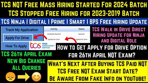 Tcs Officially Stopped Free Nqt Hiring For Batch Tcs Free