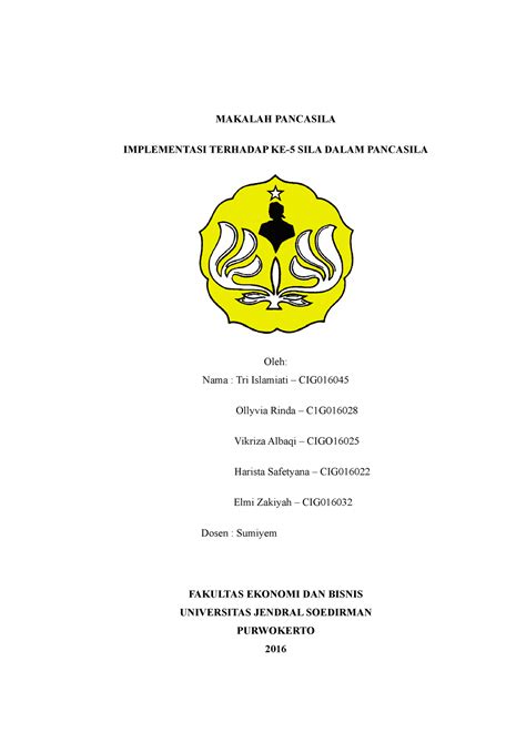 Implementasi Terhadap Ke Sila Dalam Pancasila Makalah Pancasila