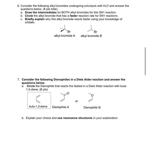 Solved 6 Consider The Following Alkyl Bromides Undergoing Chegg