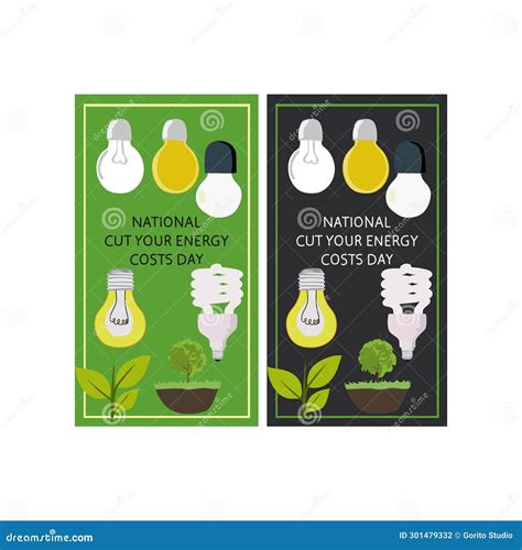 National Cut Your Energy Costs Day January Vector Illustration Stock