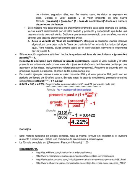 Cómo Calcular La Tasa De Crecimiento Pdf